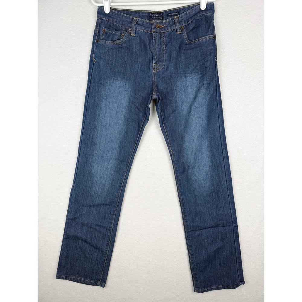 Lucky Brand Billy Straight Jeans Boys 18 Blue Denim Classic Fit